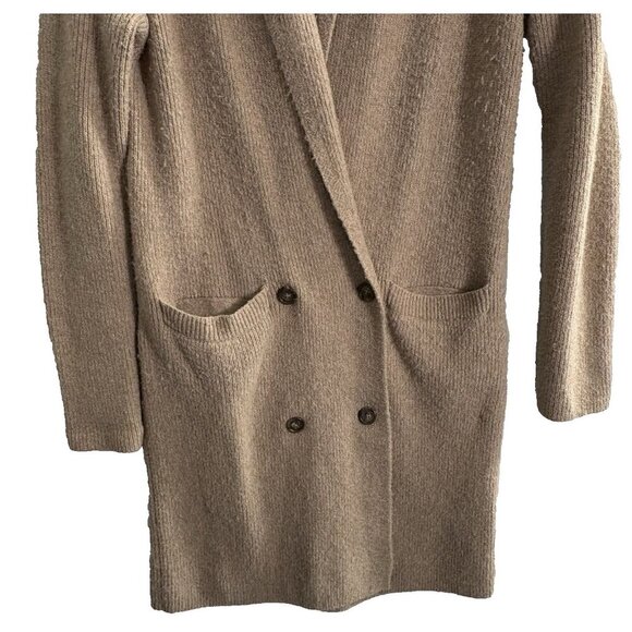 J CREW Women Longline Sweater Size XS Tan Double Breasted Cardigan Stylish 61-7 - Picture 4 of 10